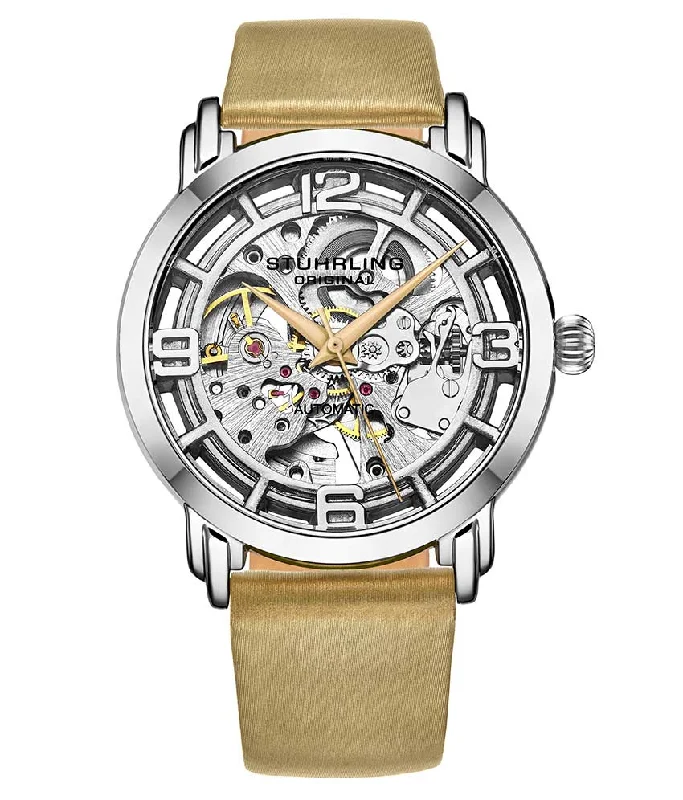 Silver Dial/Silver Case/Beige Leather Strap
