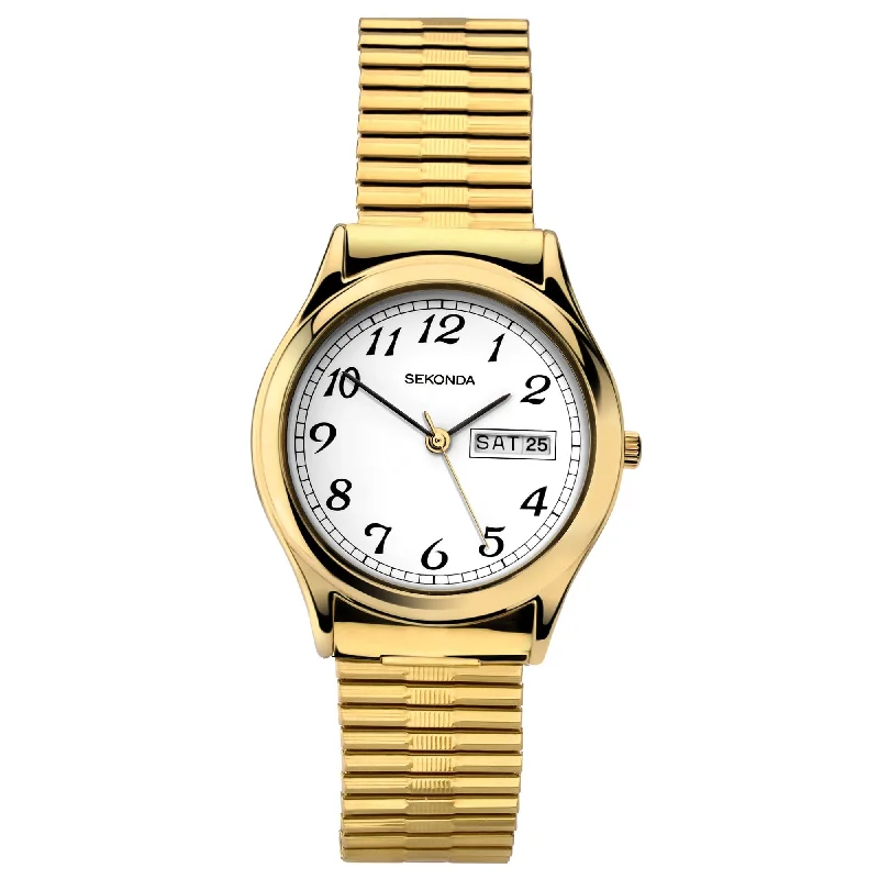 Men's Slim Dress Watches-Sekonda 3924 Men's Gold Watch