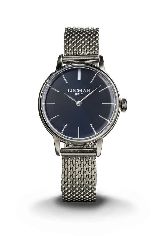 Women's German Made Style Mechanical Watches-Locman 1960 donna blu maglia milano 0253A02A-00BLNKB0