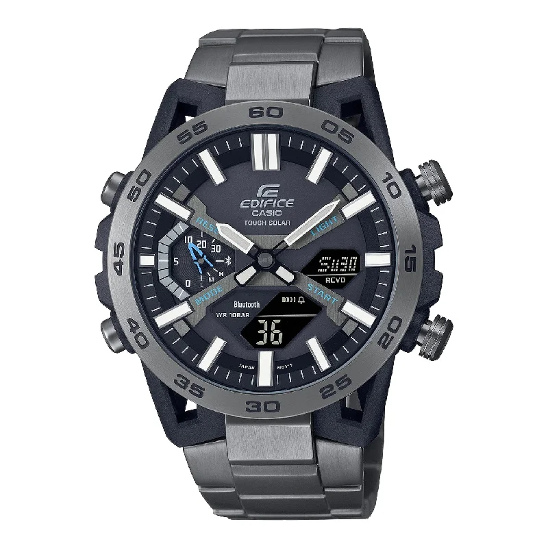 Men's Cushion Case Sports Watches-Orologio Casio Edifice grigio antracite cassa in carbonio ECB-2000DC-1AEF Men's Cushion Case Sports Watches-Orologio Casio Edifice grigio antracite cassa in carbonio ECB-2000DC-1AEF