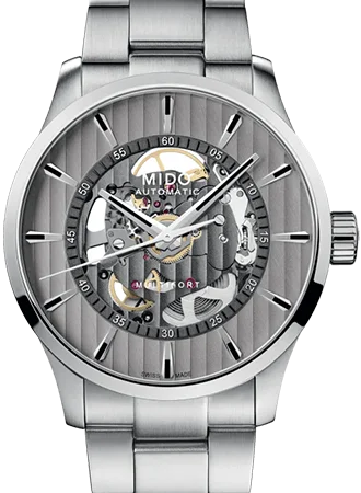 Men's Cushion Case Style Sports Watches-Multifort Skeleton Vertigo Rhodium Ref. M038.436.11.031.00 Men's Cushion Case Style Sports Watches-Multifort Skeleton Vertigo Rhodium Ref. M038.436.11.031.00