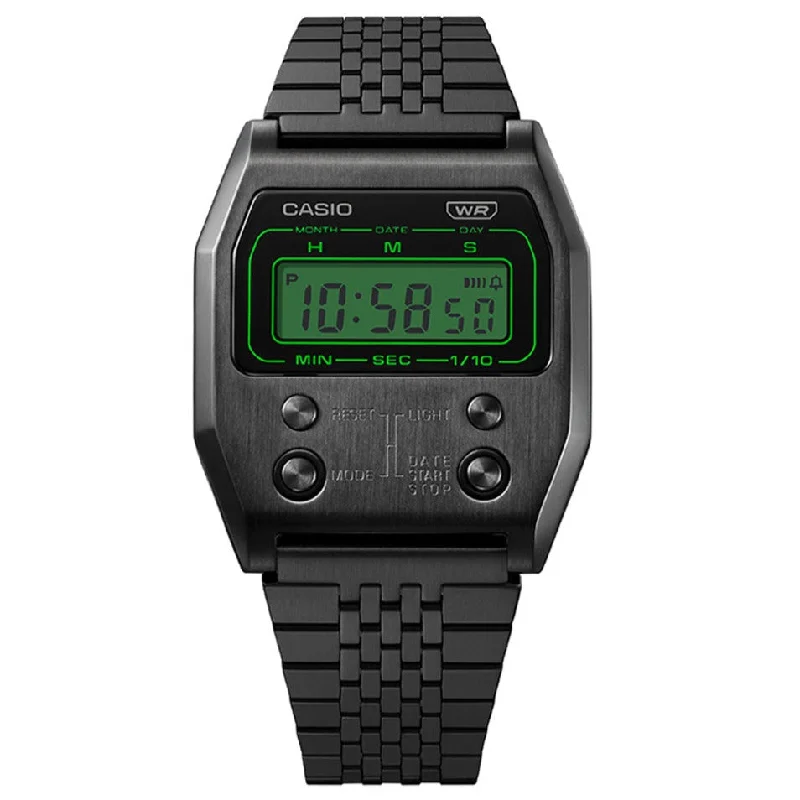 Unisex Classic Design Watches-Casio Vintage Unisex Black Watch A1100B-1EF