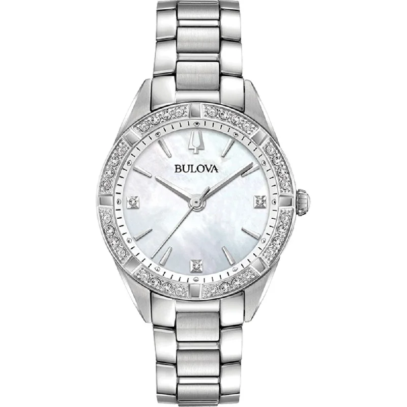 Men's Solar Powered Digital Watches-Bulova 96R228 Diamond Set