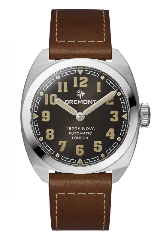 Men's German Made Dress Watches-Bremont Terra Nova 38mm TN38-ND-SS-BK-L-S