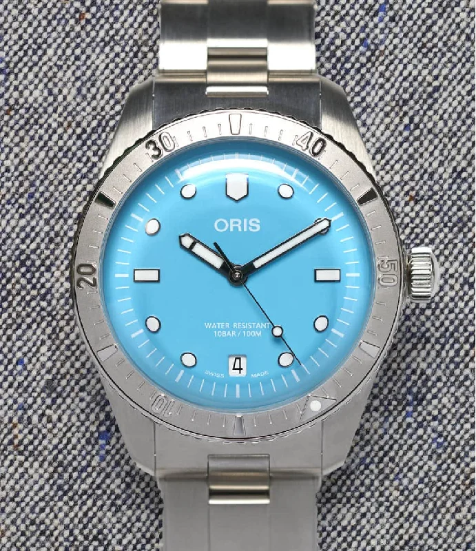 Men's Dive Watches with Digital Display -Divers Sixty-Five "Cotton Candy" Steel