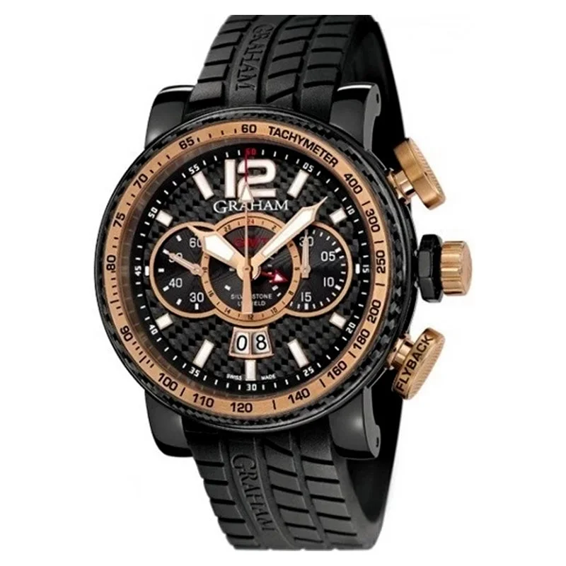 Men's GMT Watches for Sale -Graham Grand Silverstone Luffield GMT Black Watch 2BLAO.B05A.K47N Men's GMT Watches for Sale -Graham Grand Silverstone Luffield GMT Black Watch 2BLAO.B05A.K47N