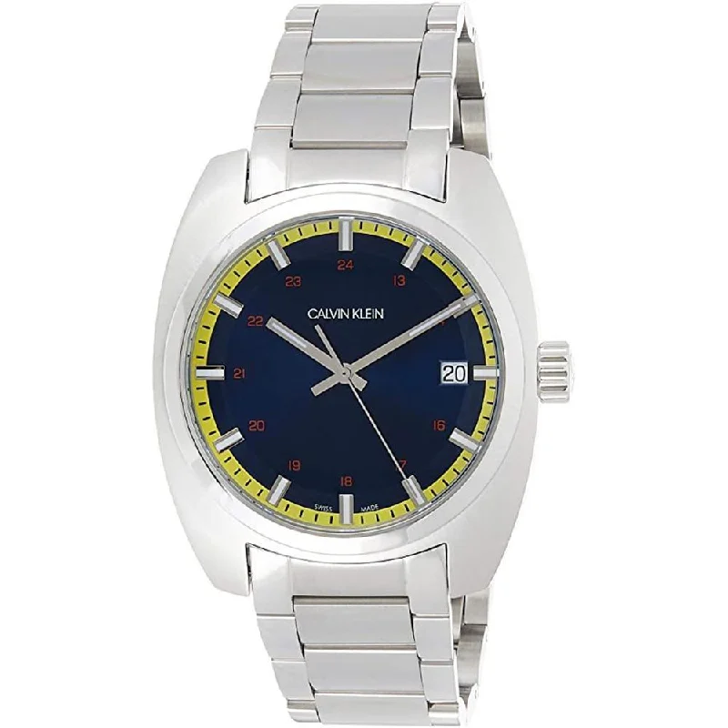 Men's Swiss Romantic Dinner Edition-Calvin Klein Men's Achieve Watch Blue Stainless Steel K8W3114N