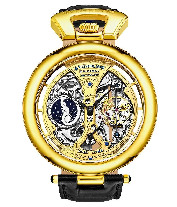 Gold Dial/Gold Case/Black Leather Strap
