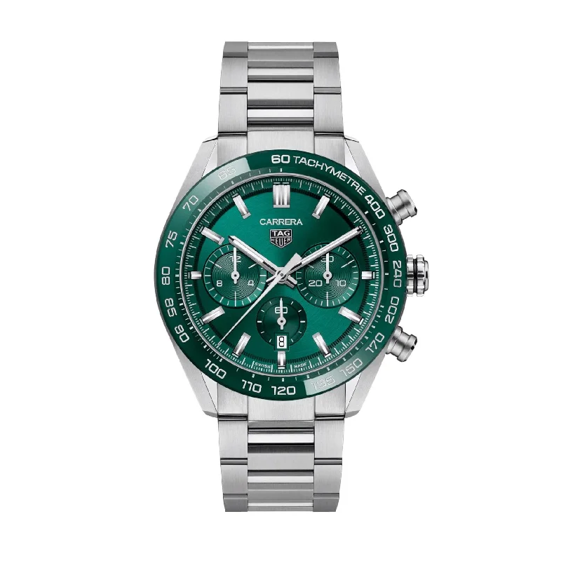 Men's Swiss Occasional Edition-Tag Heuer Carrera Men's Green Chronograph Watch CBN2A1N.BA0643