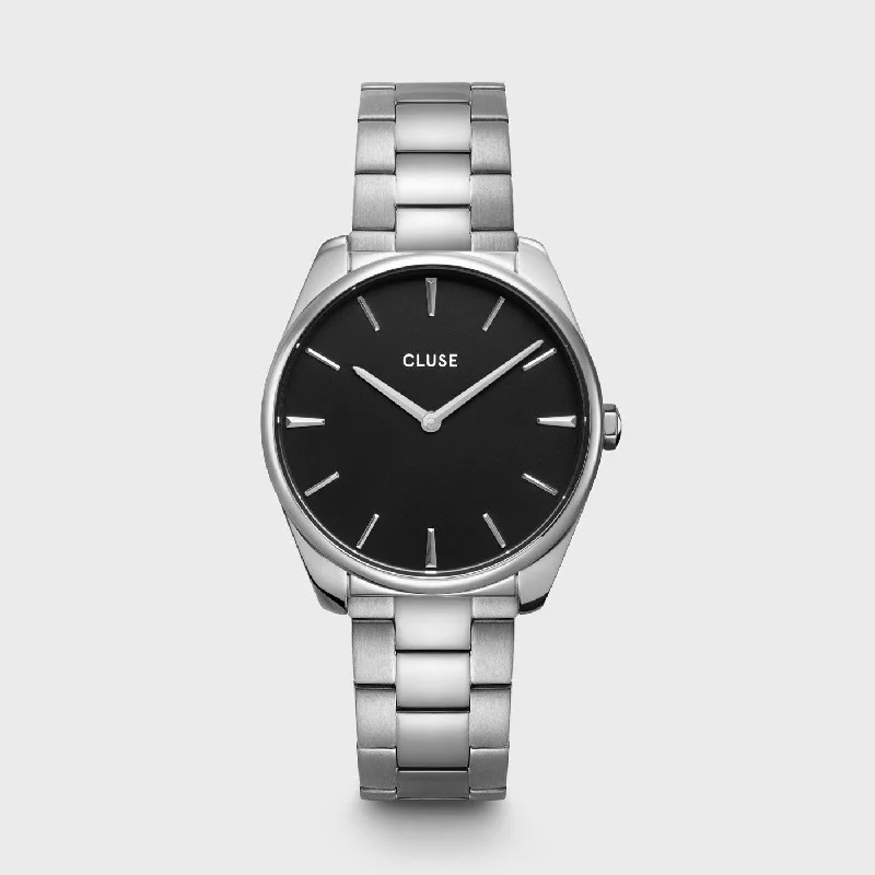 Women's Mechanical Watch Anniversary Edition-Féroce Watch Steel, Black, Silver Colour