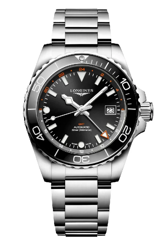 Men's Everyday Wear Dress Watches-Longines HydroConquest GMT L3.790.4.56.6