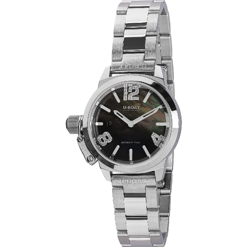 Men's Unique Shape Style Men's Watches-U-Boat 8899 Classico 30 Turquoise Mother Of Pearl Ladies Watch