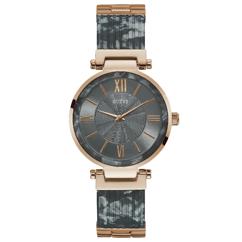 Men's Oval Case Style Dress Watches-Guess W0638L11 Ladies Grey Soho Watch