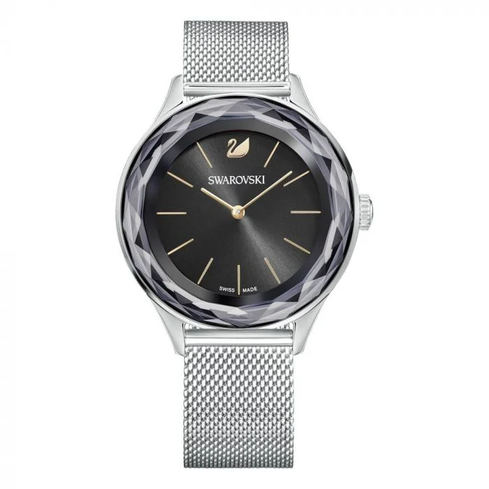 Men's Swiss Eco-Drive Edition-Swarovski Watch Octea Nova Mini Silver Mesh 5430420
