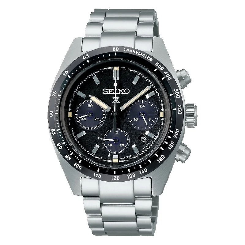 Men's Digital Design Sports Watches-Orologio Seiko Prospex SSC819P1 cronografo Speedtimer nero