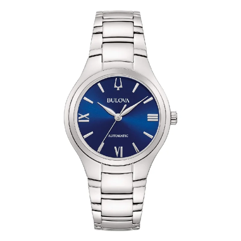 Women's Handmade Style Women's Mechanical Watches-Orologio Bulova 96L319 Sutton Lady automatico quadrante blu Women's Handmade Style Women's Mechanical Watches-Orologio Bulova 96L319 Sutton Lady automatico quadrante blu