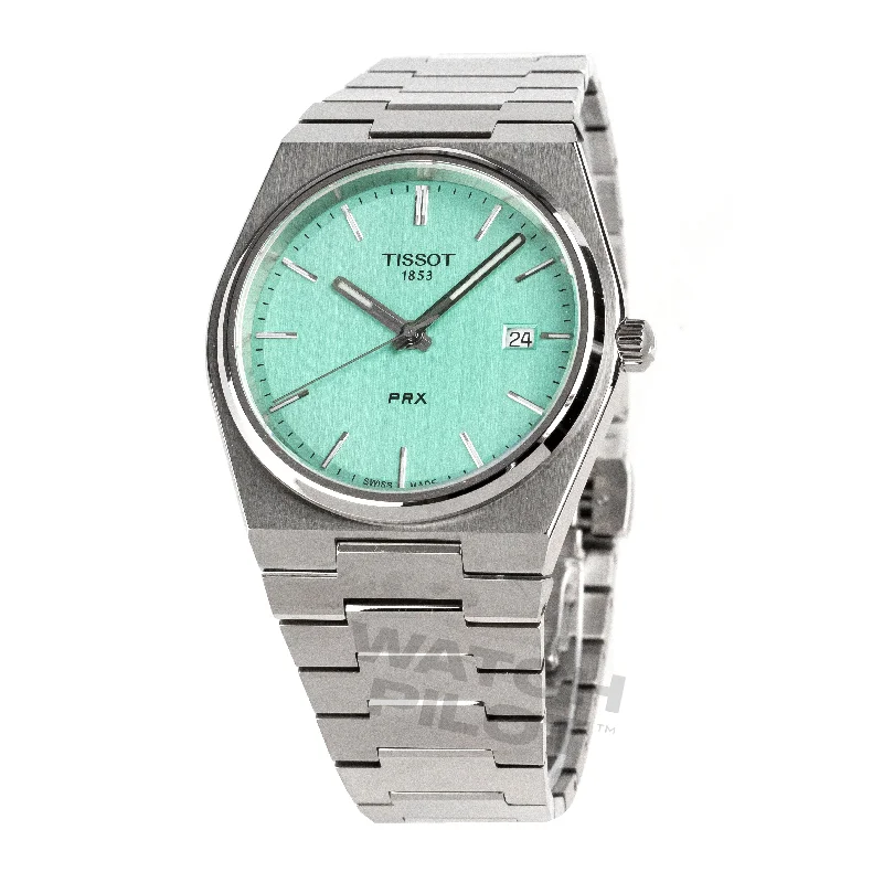 Unisex Thin Case Style Watches-Tissot Unisex Watch PRX Mint Green T1374101109101