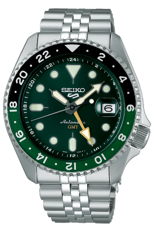 Men's Oval Case Dress Watches-Seiko 5 Sport SKX GMT SSK035