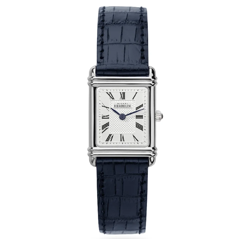 Men's Small Size Dress Watches-Herbelin Art Deco Ladies White Watch 17478/08BL