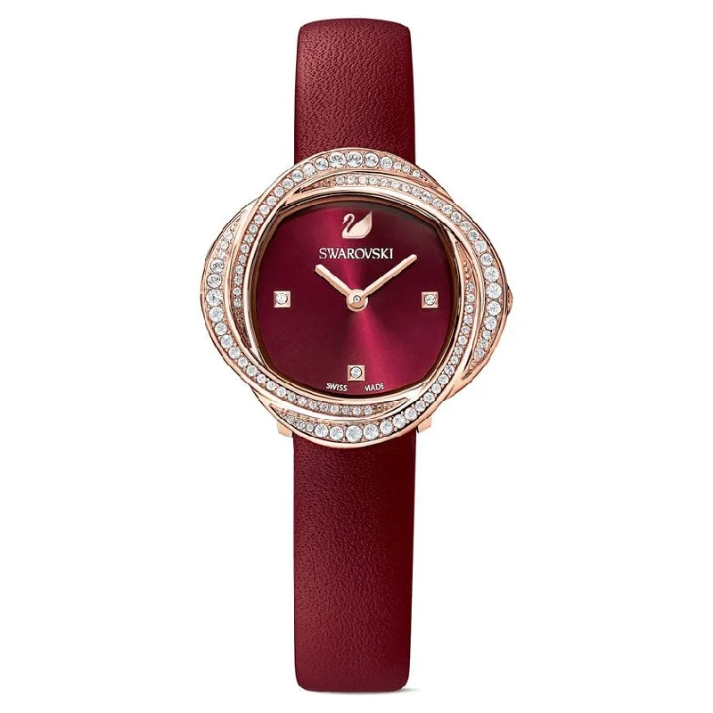 Men's Swiss Occasional Edition-Swarovski Crystal Flower Ladies Red Watch 5552780