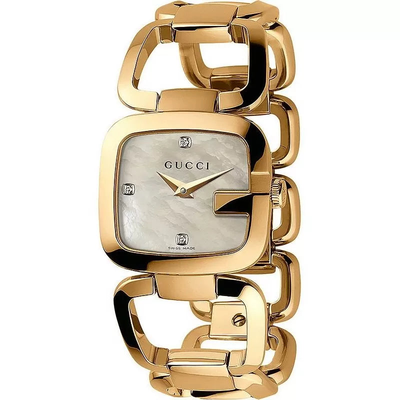 Men's Swiss Kinetic Edition-Gucci G-Gucci Ladies Gold Mother of Pearl Watch YA125513
