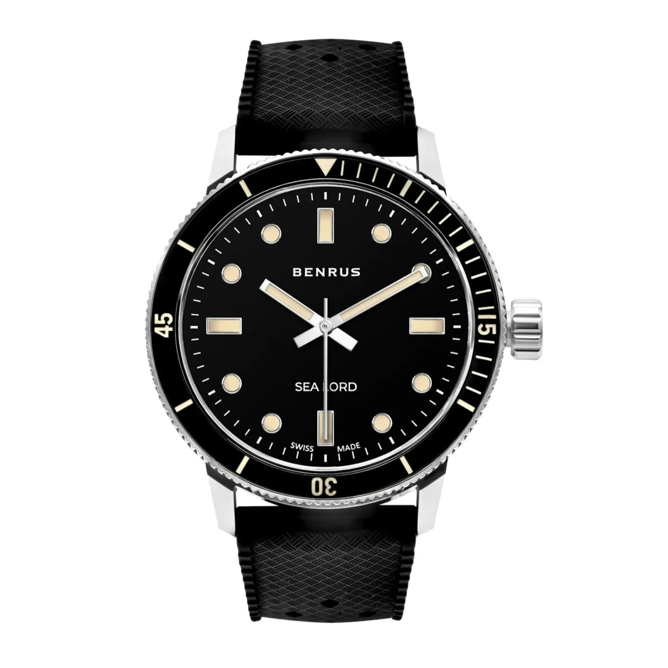 Men's Swiss Automatic Wind Edition-Benrus Men's Sea Lord Dive Watch Black