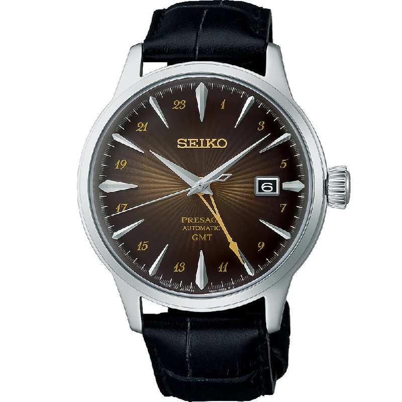 Men's GMT Watches with Quickset Date -​Seiko Presage SSK039J Cocktail Time GMT