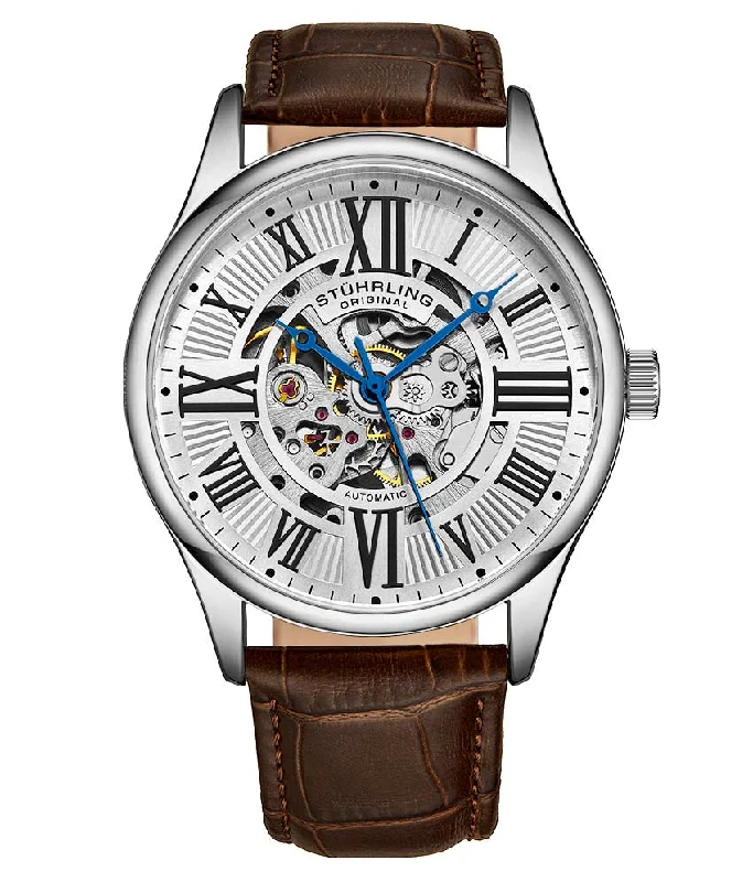 Silver Dial/Silver Case/Brown Leather Strap