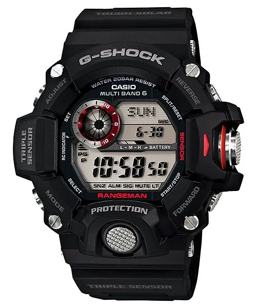 Men's Atomic Timekeeping Watches-Orologio G-Shock GW-9400-1ER Rangeman nero e rosso