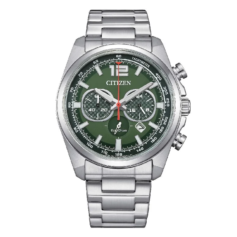 Men's Customized Style Men's Sports Watches-Orologio Citizen Racing in acciaio quadrante verde CA4640-50X