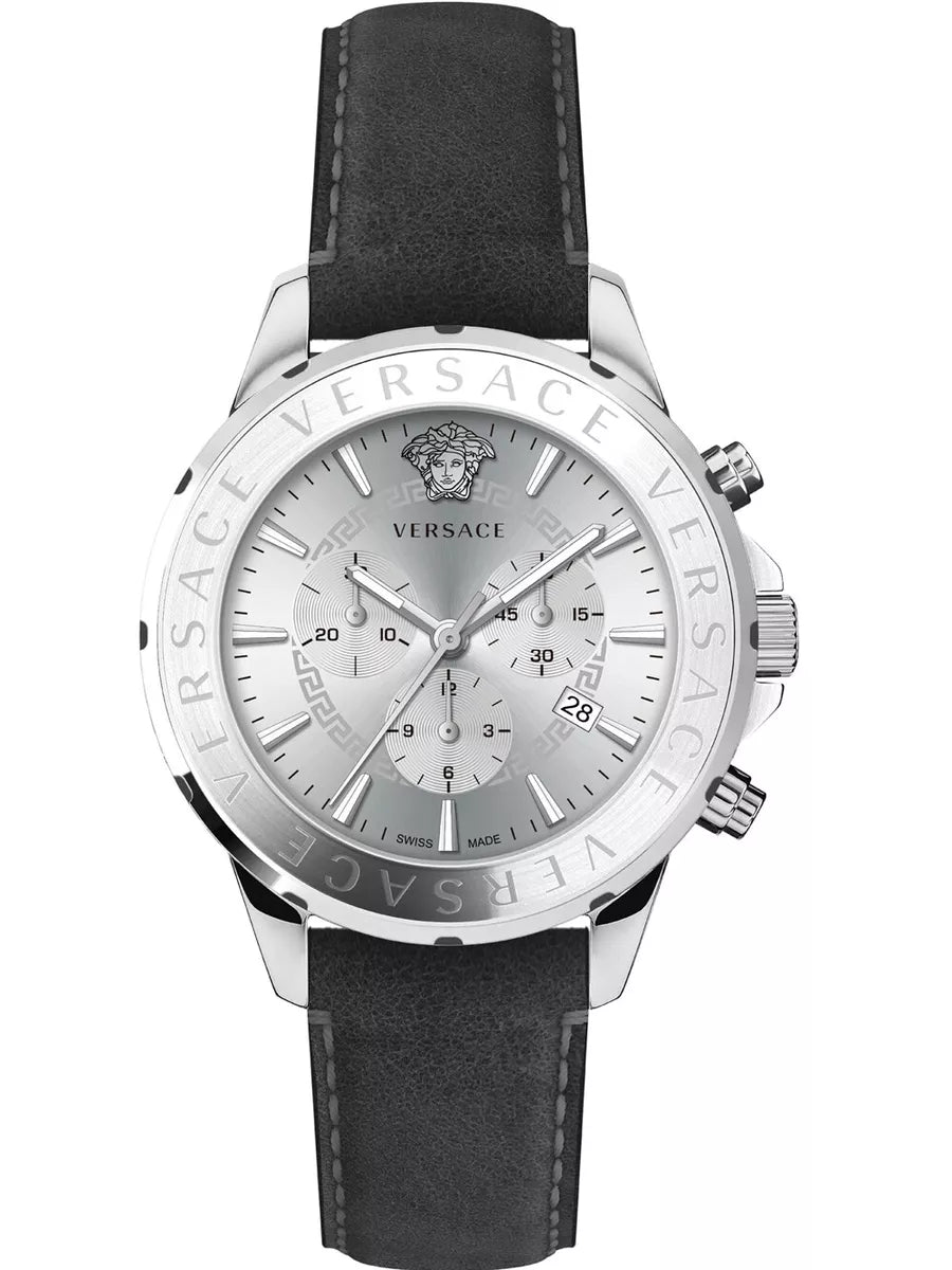 Men's Swiss Everyday Wear Edition-Versace Men's Watch Chrono Signature Silver VEV601223
