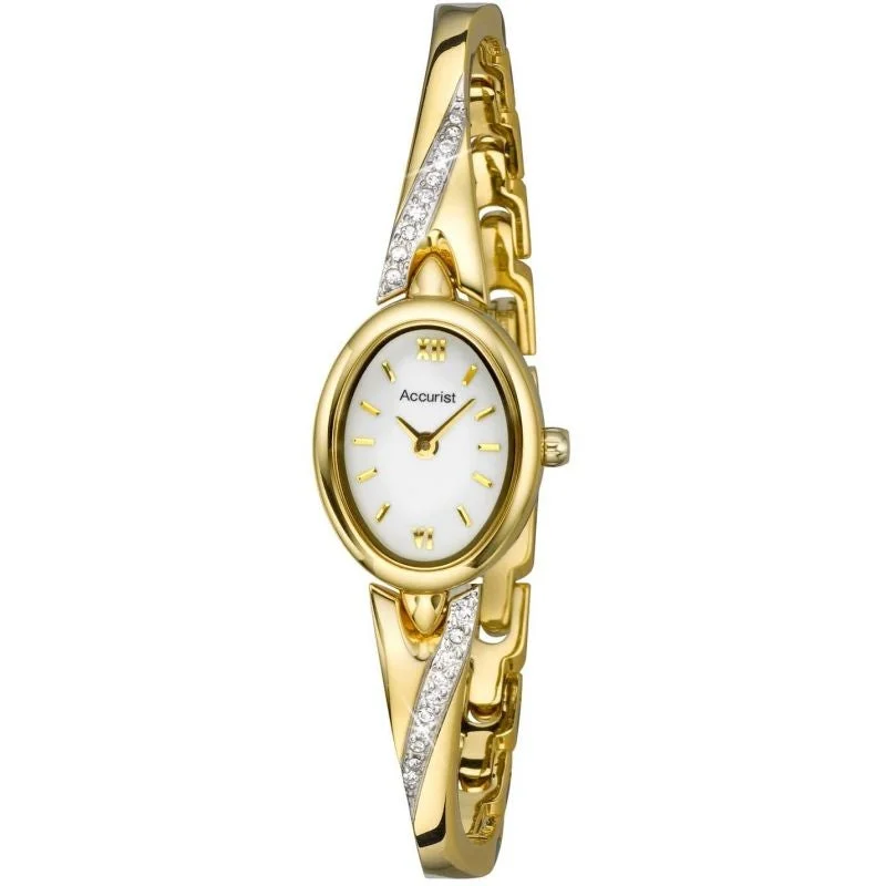 Men's Casual Wear Slim Watches-Accurist LB1646W Ladies Gold London Dress Watch