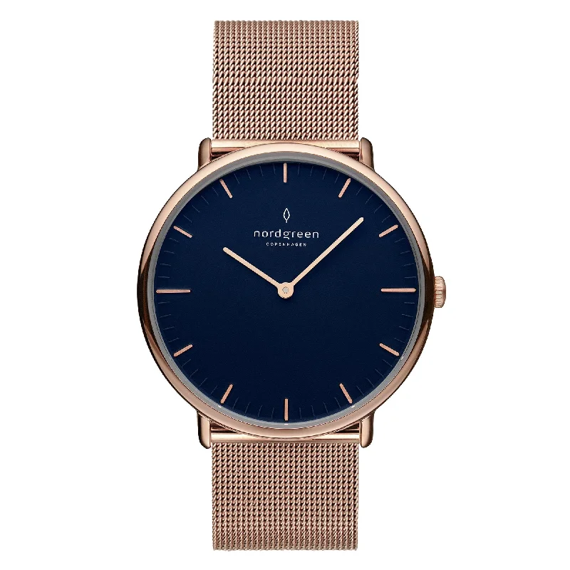 Men's Vintage Design Dress Watches-Nordgreen Native Rose Gold Mesh 32mm Rose Gold Watch