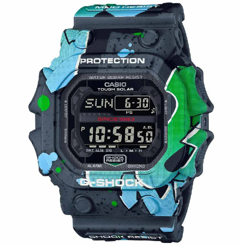 Unisex Cushion Case Watches-Casio G-Shock Street Spirit Series Men's Black Watch GX-56SS-1ER