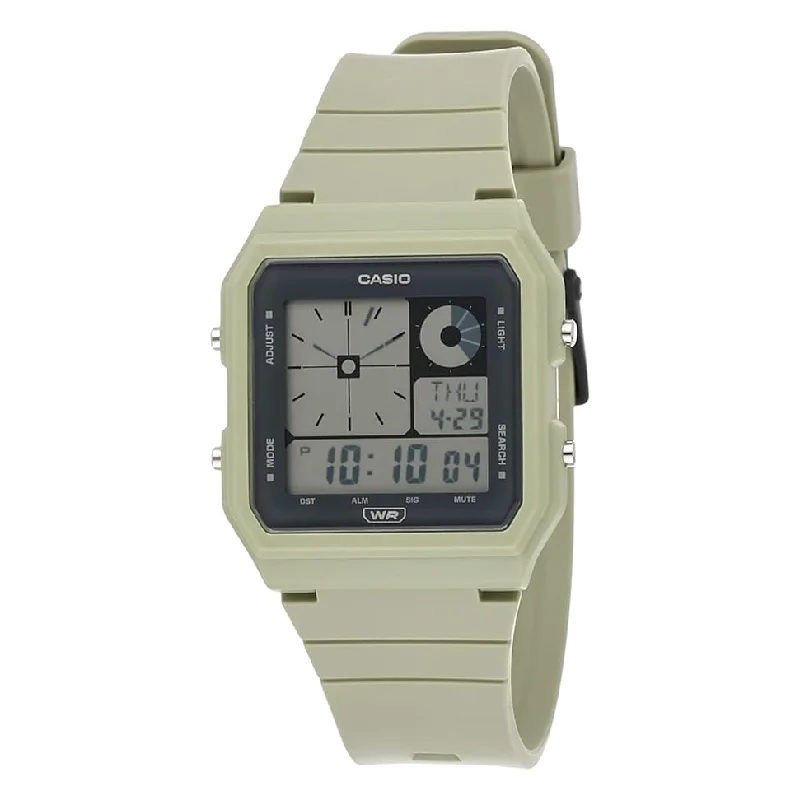Unisex Tonneau Case Watches-Casio Unisex Watch Vintage Pop Digital Khaki LF-20W-3ADF