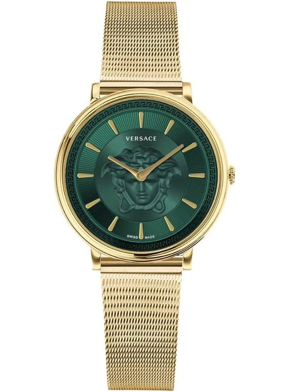 Men's Swiss Casual Wear Edition-Versace Ladies Watch V-Circle 38mm Green Gold VE8102519