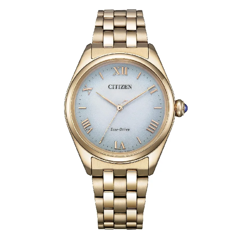 Women's Classic Style Mechanical Watches-Orologio donna Citizen EM1143-81X dorato quadrante azzurro Women's Classic Style Mechanical Watches-Orologio donna Citizen EM1143-81X dorato quadrante azzurro