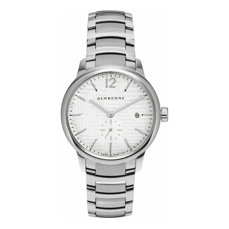 Men's Modern Design Men's Watches-Burberry BU10004 Men's The Classic 40mm White Silver Watch Men's Modern Design Men's Watches-Burberry BU10004 Men's The Classic 40mm White Silver Watch