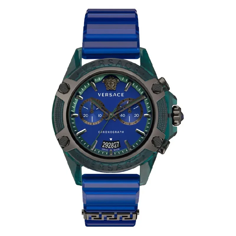 Unisex Valentine's Day Style Watches-Versace Unisex Watch Chronograph Active Green VEZ701122
