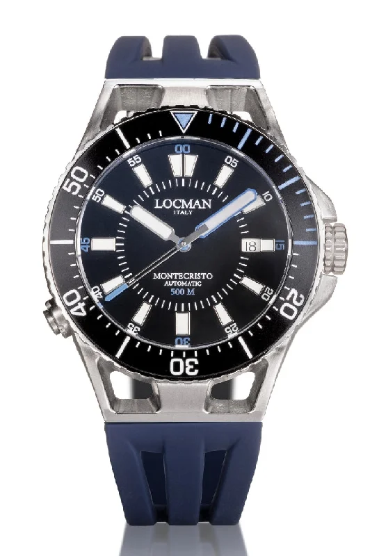Men's International Brand Sports Watches-Locman Montecristo 500 mt automatico nero e blu 0547A01A-00BKSKSBD