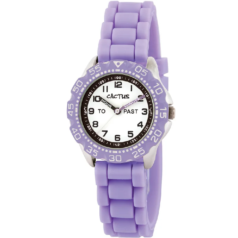 Men's Rectangular Case Design Digital Watches-Cactus CAC148M09 Purple Time Teacher Kids Watch