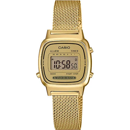 Women's Office Wear Design Mechanical Watches-Casio vintage LA670WEMY-9EF dorato giallo piccolo