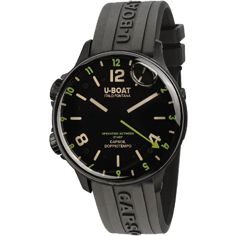 Men's Swiss Automatic Wind Edition-U-Boat Watch Capsoil Doppiotempo 45 DLC Green Rehaut 8840/A