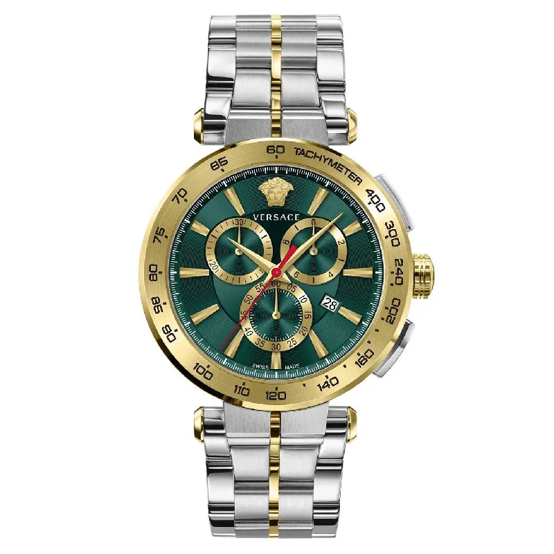 Men's Swiss Watch Office Wear Edition-Versace Aion Chronograph Men's Green Watch VE6CA0523