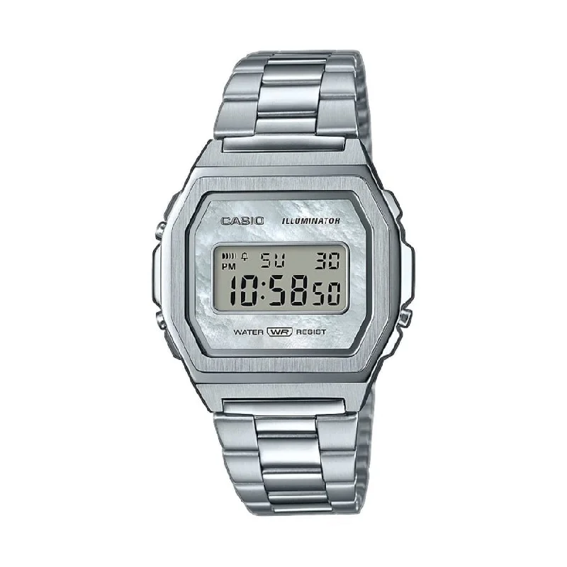 Women's Formal Event Design Mechanical Watches-Casio vintage A1000D-7EF cassa in acciaio