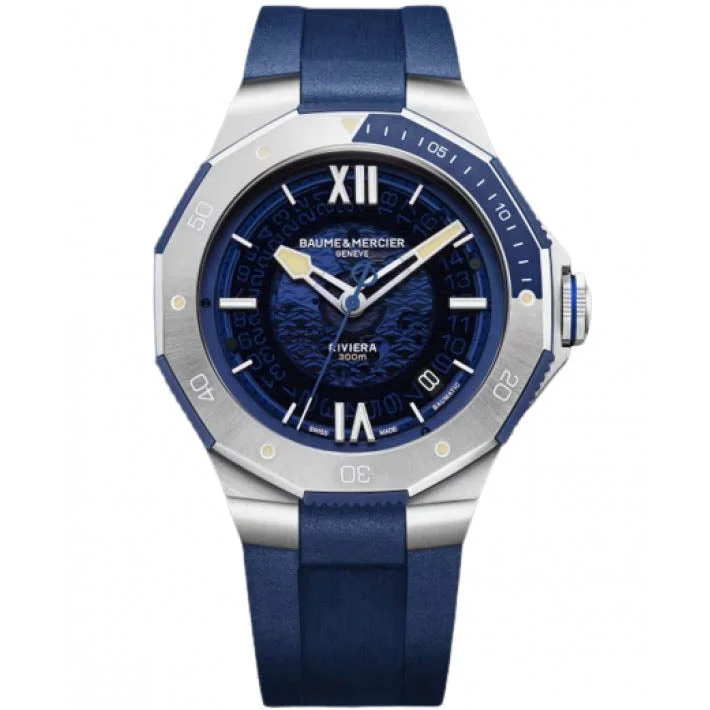 Men's Swiss Personalized Edition-Baume & Mercier Riviera Automatic Men's Blue Watch 10716 Men's Swiss Personalized Edition-Baume & Mercier Riviera Automatic Men's Blue Watch 10716