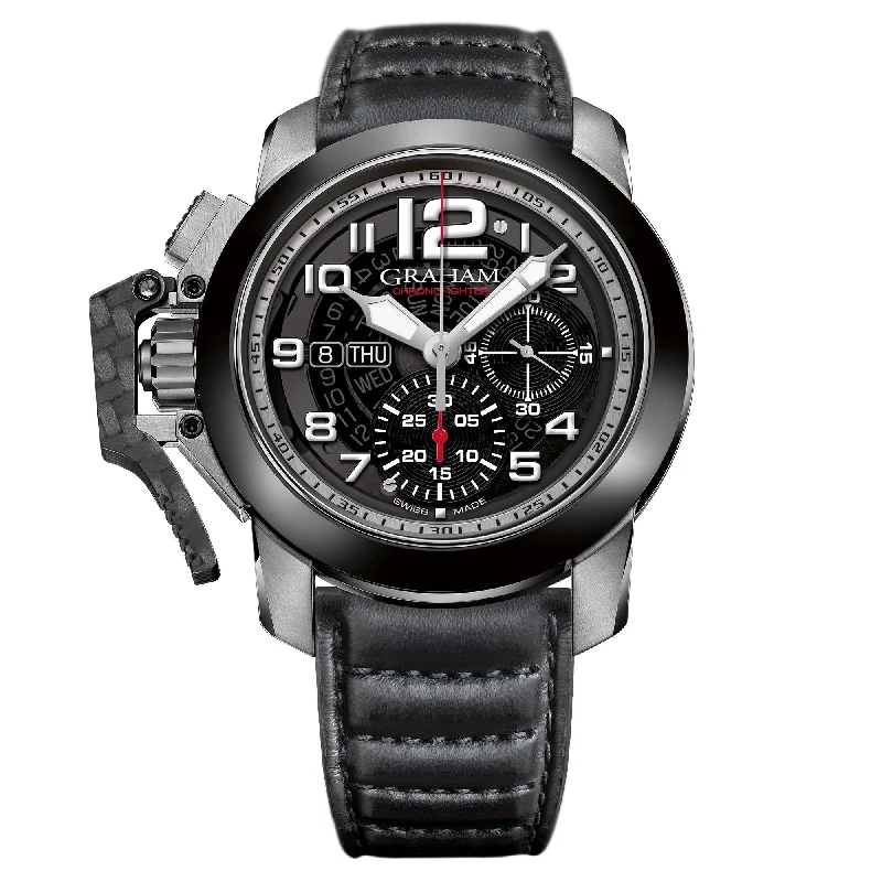 Men's Field Watches Materials Science-Graham Black Chronofighter Steel Target Watch 2CCAC.B33A