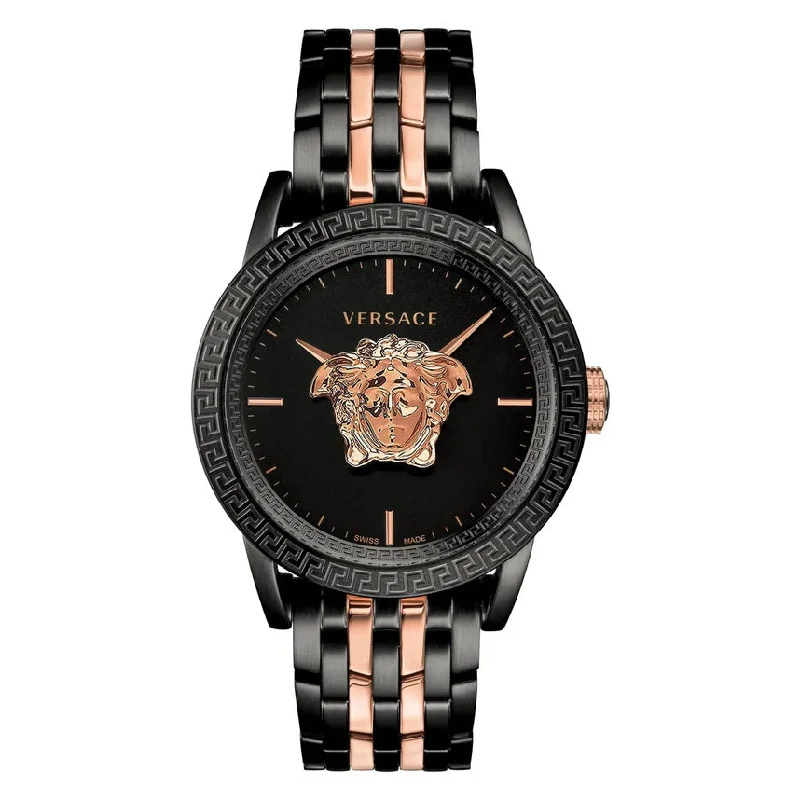 Men's Swiss Watch Manufacturer-Versace Men's Watch Palazzo Empire Black Two-Tone Bracelet VERD01623