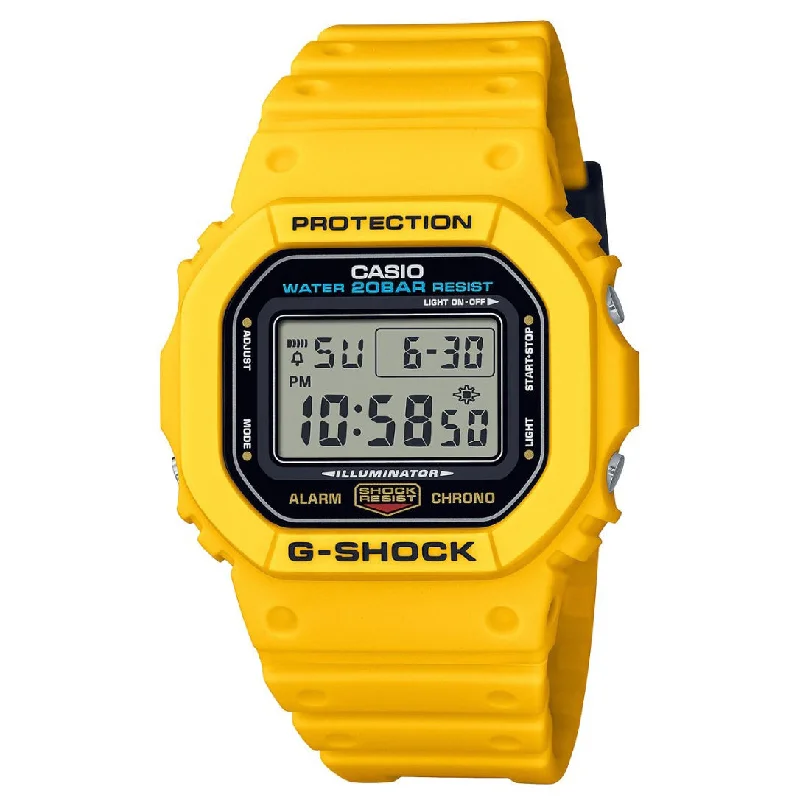 Unisex Swiss Made Watches-Casio G-Shock Men's Yellow Watch DW-5600REC-9ER