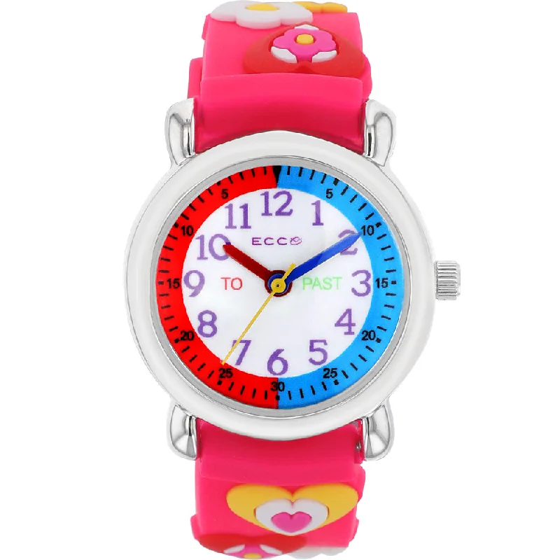 Men's Medium Size Style Digital Watches-ECC Hearts Pink Strap Kids Watch